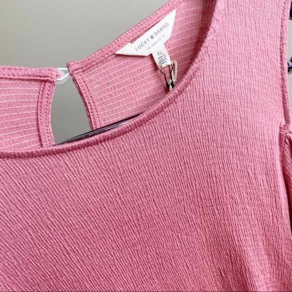 LUCKY BRAND Ribbed Ruffle Cold Shoulder Top - Picture 7 of 13